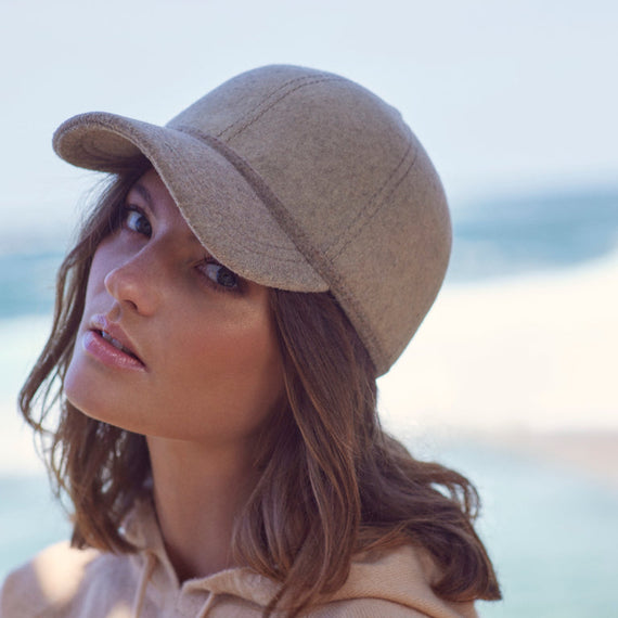 Sarah J Curtis, Woolen Baseball Cap 100%Merino Wool, Black, Grey, Beige, Olive