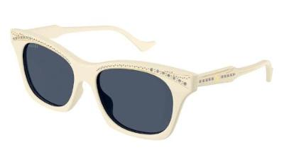 GUCCI, Sunglasses with embellished frames, IVORY