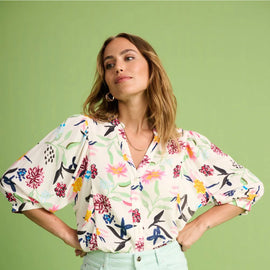 POM AMSTERDAM, Garden Bloom Long Sleeve Blouse, BLOOM