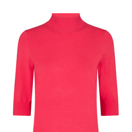 MOS MOSH TRUDY PITCH SS HIGHNECK KNIT, TEABERRY