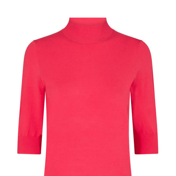MOS MOSH TRUDY PITCH SS HIGHNECK KNIT, TEABERRY