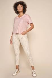 MOS MOSH CASA V-SS FOIL TEE, SILVER PINK