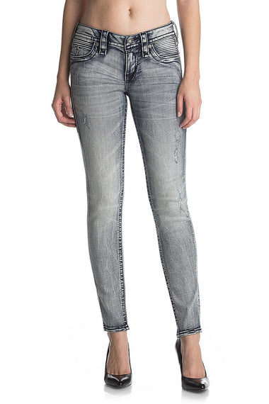 ROCK REVIVAL MOON AK206 ANKLE SKINNY MOTO JEANS