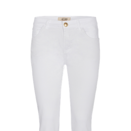 MOS MOSH SUMNER DECOR PANT JEAN WITH EMBROIDERED GEOMETRIC FEATURE ON REAR POCKETS, WHITE