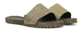 ISLE JACOBSEN Slides Sandals, Metallic Glitter Strap, ARMY KHAKI