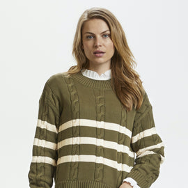 CULTURE DENMARK, Ewy Pullover Knit Sweater, BURNT OLIVE