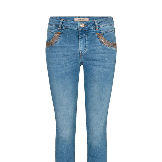 MOS MOSH Naomi Arrows Denim Jeans, Blue