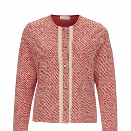 RICH & ROYAL Jacket Recycled Jersey Jacquard, SCARLET RED