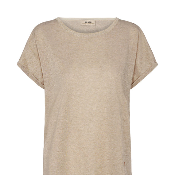 MOS MOSH Kay Round Neck, SS Tee, Metallic, GOLD