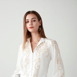 GDS, Sierra Embroidered Blouse, WHITE