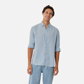 INDUSTRIE, The Tennyson Long Sleeve Linen Shirt, FRENCH BLUE