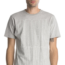 ROCK REVIVAL MENS CREW NECK T-SHIRT, RR IN CLEAR OVER HD, HEATHER GREY